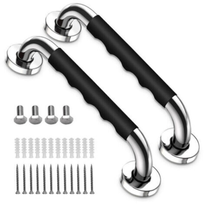 2 Stück Badewannengriff, 33 Cm Rutschfeste Haltegriff Für Badezimmer, Wandmontierter Edelstahl-haltegriff Duschgriff Für Ältere Menschen/behinderte/kinder/schwangere, Von Debuns