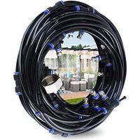 Außennebler, 8m Terrassen-nebelsystem Mit 7 Nebeldüsen + 2 Ersatzdüsen + 1 Adapter (aus Messing, 3/4") Nebler Für Patio, Garten, Gewächshaus, Trampolin Und Wasserpark