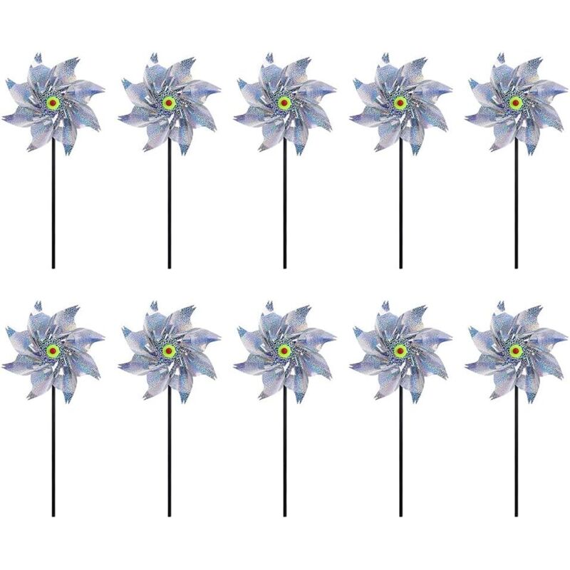 Reflektierende Windmühle, 10-teiliges Vogelschutz-set, Reflektierende Windmühle, Garten-windmühle Für Außen, Vogelabwehrmittel