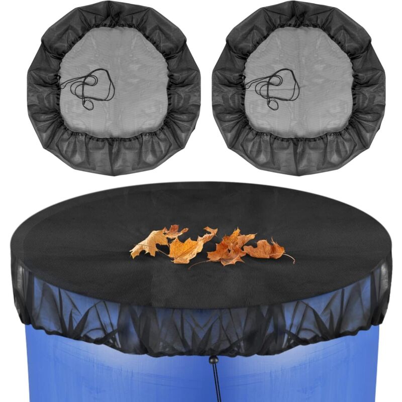 2 Stück Wasserbehälternetz, Verstellbares Eimernetz Mit Spannkordel Zum Schutz Vor Staub, Blättern Und Mücken, Durchmesser 80 Cm.