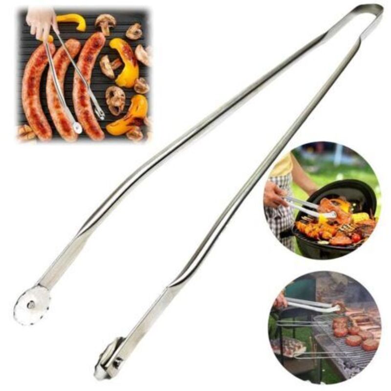 Grillzange Mit Rollen - Größe 40 Cm - Für Küche, Grill Und Plancha, Küchenutensil Für Den Außen- Und Innenbereich, Bbq-wendezange
