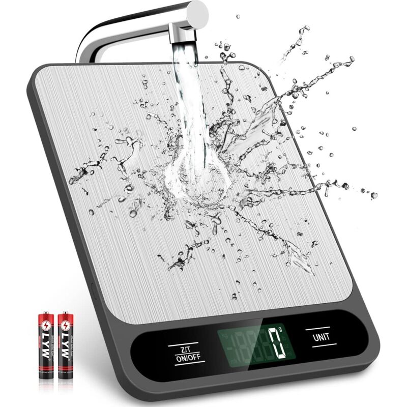 Digitale Küchenwaage 10 Kg/22 Lb Für Backen, Kochen, Café Und Verpackung, Mit Lcd-bildschirm Und Leicht Zu Reinigender Edelstahloberfläche.