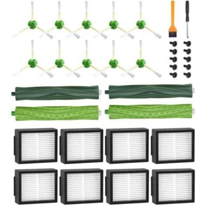 Ersatzteile Für Irobot Roomba E5 E6 I7 I7+ I3 I3+ I4 I4+ I6 I6+ J7 J7+, Zubehör-kit Für Roomba Serien I/e/j, 4 Gummibürsten, 8 Filter, 10 Seitenbürsten