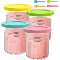 4 Stück Behälter Für Creamy Deluxe, 800 Ml Behälter Für Ninja Creami Für Nc500 Nc501, Eiscreme-behälter Mit Deckel Und Löffel, Zubehör Für Ninja Ice Creami