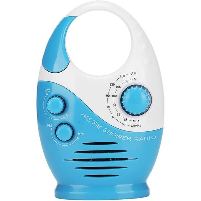 Wasserdichte Duschradio, Tragbarer Am/fm-lautsprecher Mit Einstellbarer Lautstärke, Oberer Hängegriff, Mini-batterieradio Für Bad, Küche Und Outdoor-nutzung