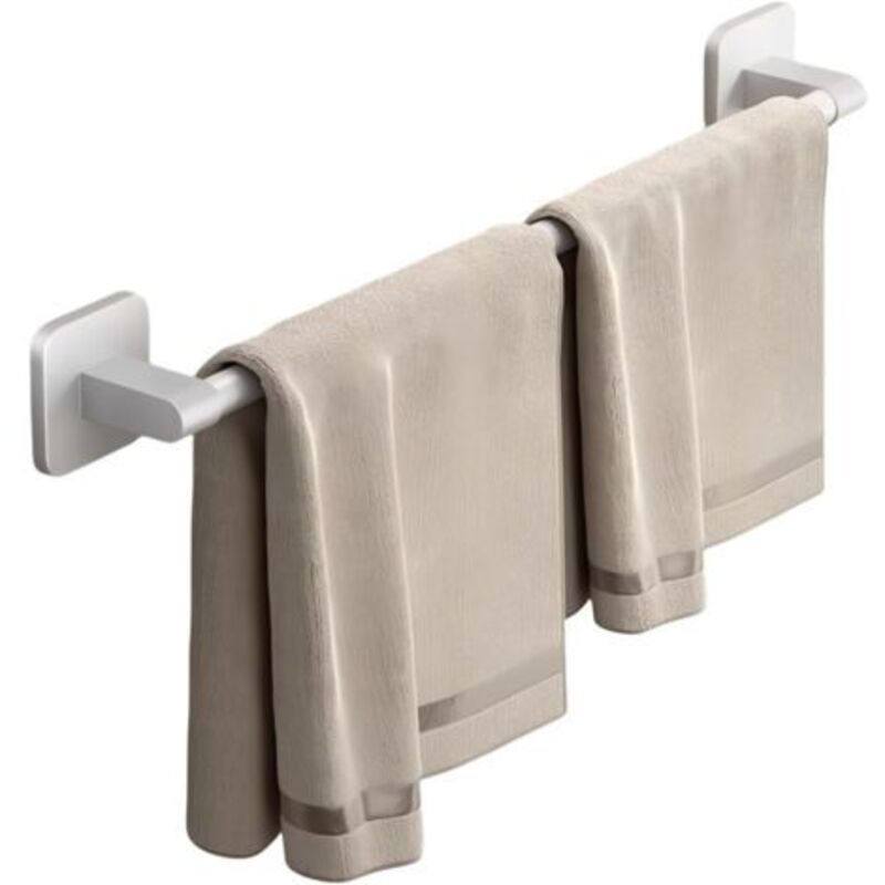 Selbstklebender Handtuchhalter Für Das Badezimmer, Wandmontierter Aluminium-handtuchhalter, Leichte Klebende Aufhängestangen Ohne Bohren (weiß 40 Cm)