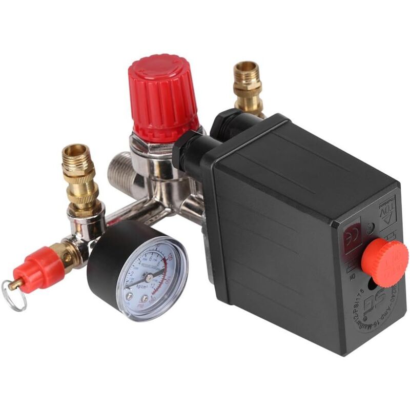 Druckschalter Für Luftkompressor, Regelventil 90-120 Psi Mit Reglern Und Doppel-manometer, Maximale Spannung 230v