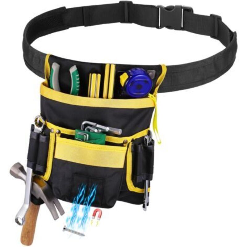 Werkzeug-gürtel, Magnetischer Werkzeug-gürtel Für Heimwerker Mit 13 Taschen Für Männer, Abnehmbarer Und Verstellbarer Werkzeuggürtel Für Elektriker, Zimmerleute, Bauarbeiter