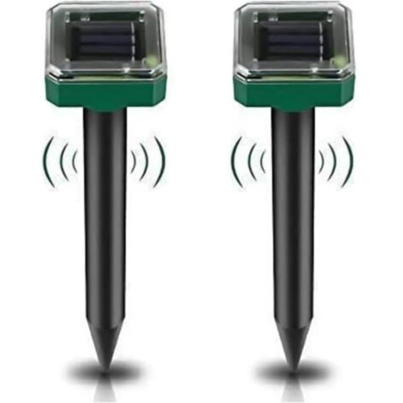2er-pack Solarbetriebene Maulwurf-abwehrmittel Für Den Garten, Wasserdichte Ip65 Schädlingsabwehr Gegen Wühlmäuse, Taschenratten Und Schlangen – Hochempfindliches Tier-abwehrmittel Für Rasen, Garten U