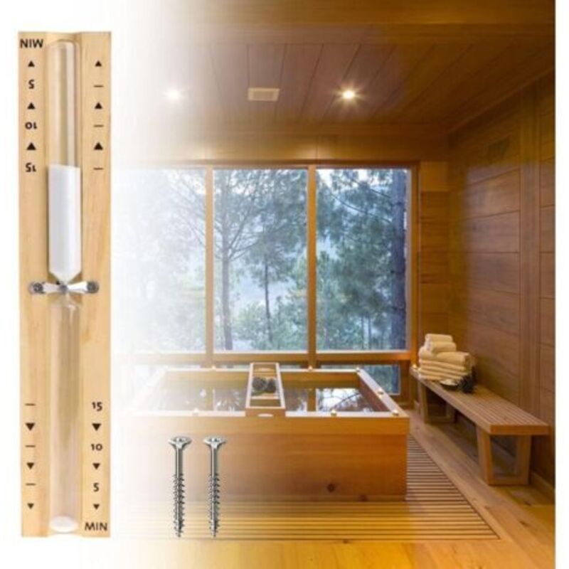 Sauna-sanduhr Mit 15-minuten-timer, Hitzebeständig, Sanduhr Aus Weißem Holz