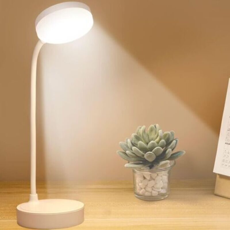 Kleine Wiederaufladbare Usb-schreibtischlampe, 3 Farbmodi, Augenschonend Mit Stufenloser Helligkeitsregelung, Zum Lernen, Lesen Und Schreiben