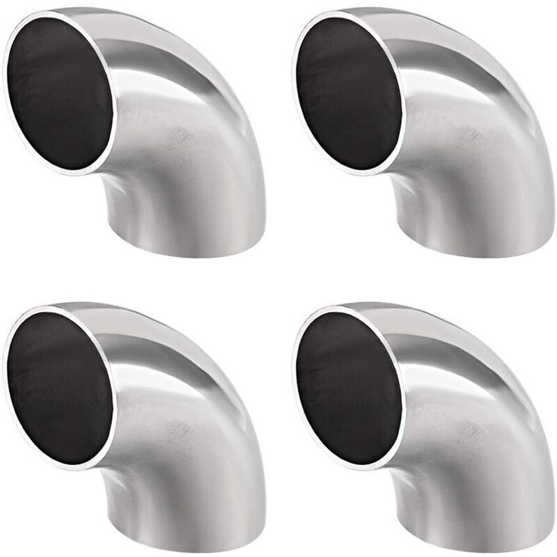 Verbindung Für Edelstahlrohre 304, Langer Radius, 90-grad-stumpfschweißbogen, Außendurchmesser 38 Mm, 1-1/2" - 4 Stück