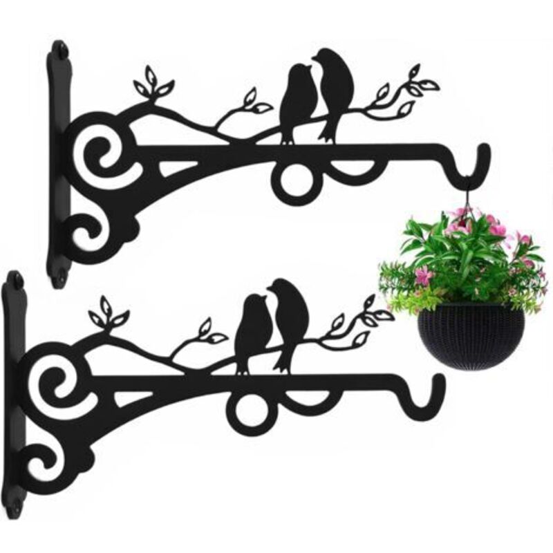 Multifunktionaler Aufhänger Für Zimmer- Und Außenpflanzen, Robuster Haken Aus Massivem Stahl, Wandhaken Für Laternen, Gartenlampen, Vogelfutterhäuser, 2er-set