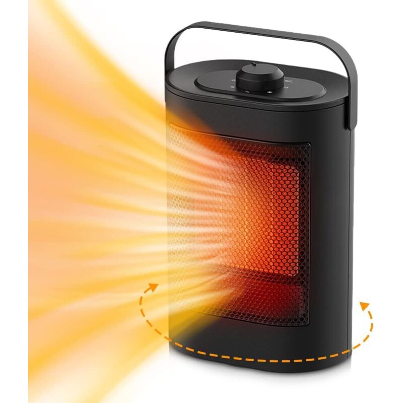 Energiesparender Heizlüfter, Elektrischer Ptc-keramik-heizlüfter Für Wohnzimmer, Büro Und Bad, 1500 W Mit Automatischer Abschaltung, 3 Modi, 90°-oszillation