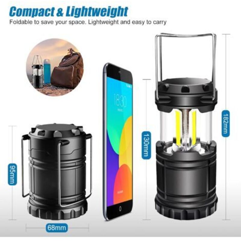 Led-campinglaterne, Tragbare Campinglampe 350lm Mit Metallgriffen, Für Zelt, Camping, Wandern, Angeln, Keller Usw., 2 Stück [energieeffizienzklasse A+] Npterbl