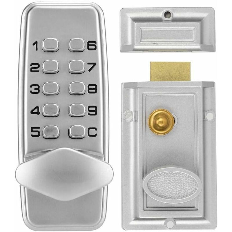 Code Lock, Gehäuseschloss Aus Hochwertiger Legierung, Wasserdichte Oberfläche, Verchromtes Schließfach, Für Innen- Und Außentüren, Mechanisches Codeschloss Mini 2-4-stellig