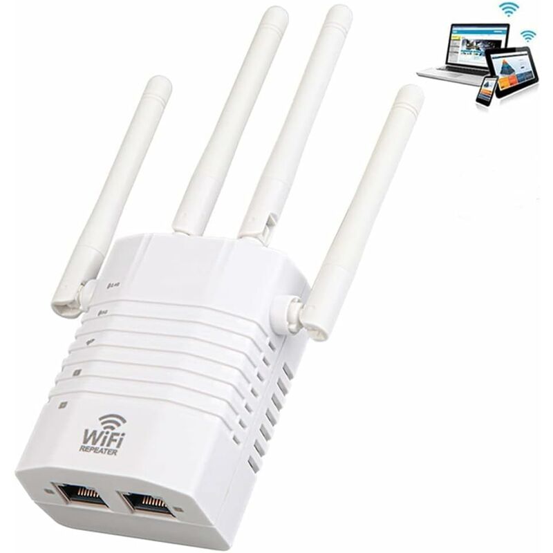 Wlan-repeater 1200 Mbps, Leistungsstarker Wlan-verstärker, Dual-band-wlan-repeater 5 Ghz Und 2,4 Ghz, Leistungsstarker Wlan-repeater Kompatibel Mit Repeater/ap/router-modus Mit 4 5-dbi-antennen, Kompa