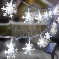 Solare Außen-lichterkette, 10 M 10 Led Schneeflocken-weihnachtslichter, Wasserdichte Beleuchtung Für Außen- Und Innenbereich, Garten, Terrasse, Patio, Hof, Weihnachten, Party, Hochzeit