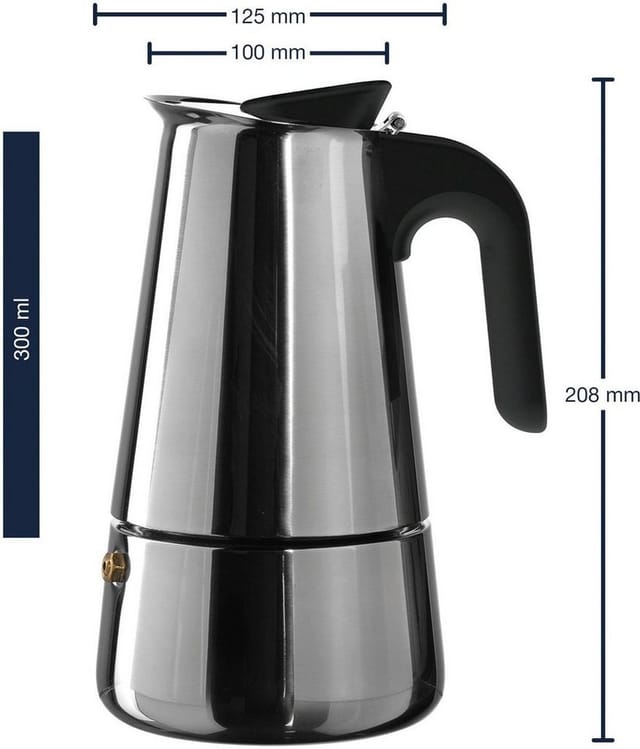 LEONARDO Espressokocher, 0,3l Kaffeekanne, Edelstahl
