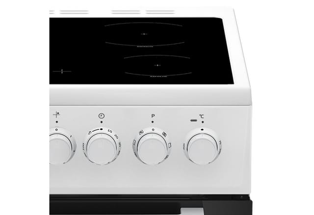BEKO Elektro-Standherd FSM57100GW, Simple Steam Reinigungsfunktion, Abnehmbare Backofentür