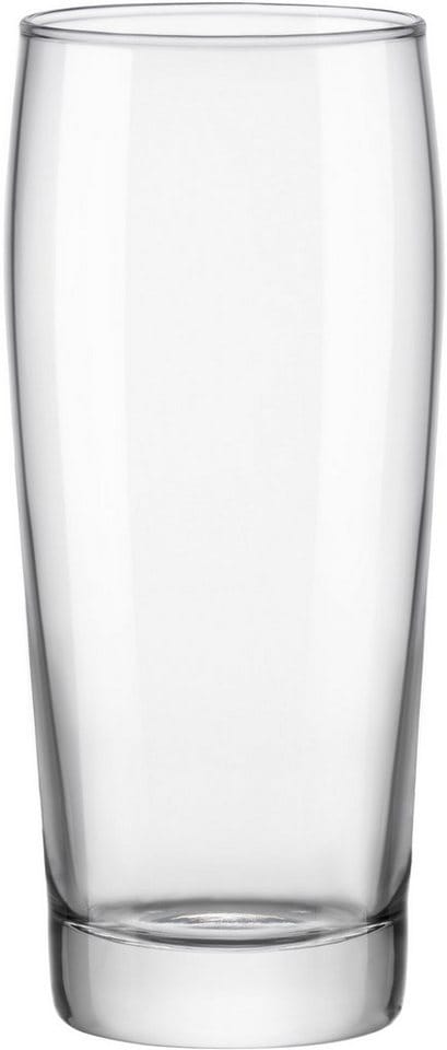 van Well Bierglas Willybecher, 12-tlg., Glas, 0,25 L, geeicht, spülmaschinenfest, Gastronomiequalität, 12-tlg.