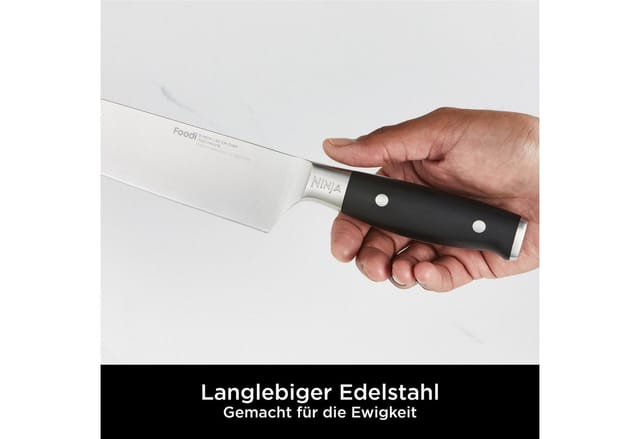 NINJA Messerblock Ninja StaySharp Messerblock mit integriertem Schleifer K32006EU (7tlg), rostfreier deutscher Edelstahl, Präzisionsklingen, integr. Schleifer
