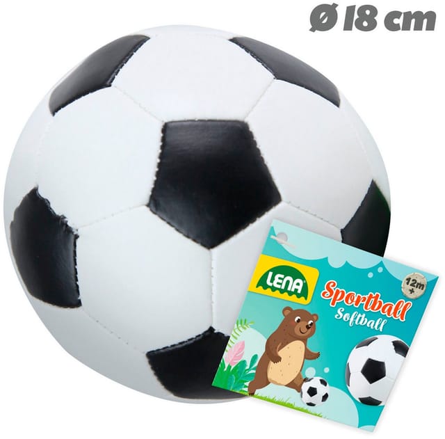 Lena® Softball Soft-Fußball 18 cm, schwarz/weiß, Made in Europe