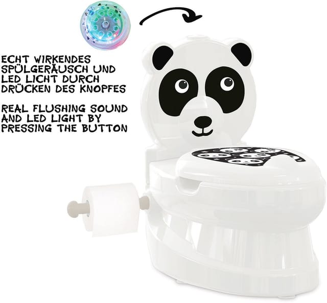 Jamara Toilettentrainer Meine kleine Toilette, Panda, mit Spülsound und Toilettenpapierhalter