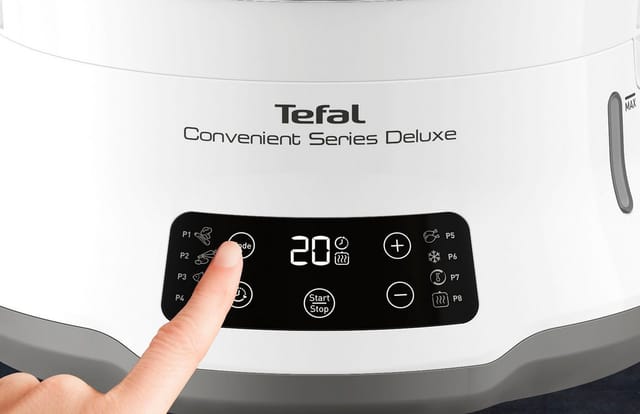 Tefal Dampfgarer Convenient Series Deluxe, 900 W, Touchscreen, 8 Programme,3 Ebenen, Edelstahlbehälter, VC502D