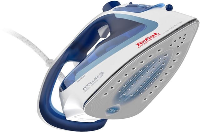 Tefal Dampfbügeleisen Easygliss, 2500 Watt, Dampfstoß 220 g/Min., Wassertank 270 ml, 2500 W, Durilium Airglide Bügelsohle, schnelles Aufheizen, blau/weiß, FV5736