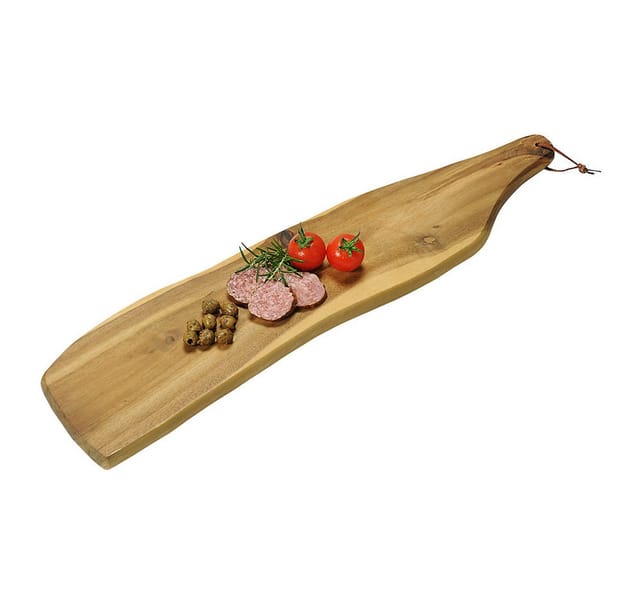 KESPER® Servierbrett, Akazienholz, (1-St), mit Griff und Lederband zum Aufhängen, aus Akazienholz