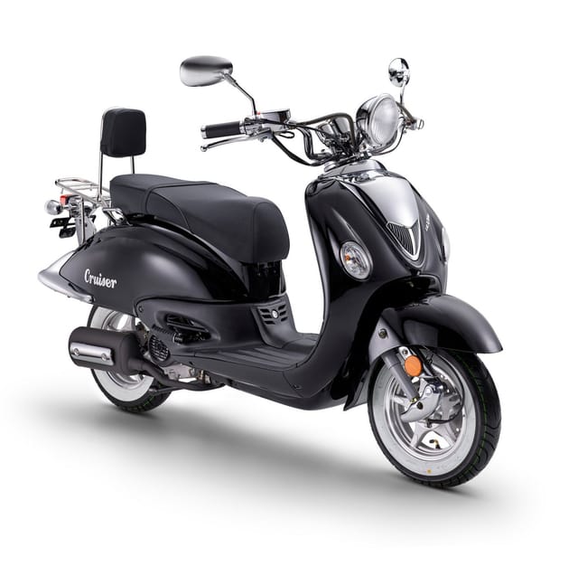 Luxxon Motorroller LuXXon Cruiser Motorroller (45 km/h), 50 ccm, 50 ccm, 45 km/h, Euro 5, Euro 5, EFI, 2,9 PS, Retro-Design, Staufach, Roller, Scooter, Chopper