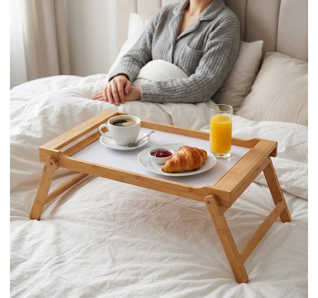 KESPER® Tablett Bett-Tablett, Bambus, MDF, mit ausklappbaren Füßen Bild 3