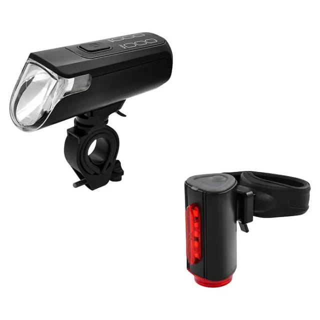 FISCHER Fahrrad Fahrradbeleuchtung Akku-USB-LED Bel.-Set Bodenbel. 60 Lux
