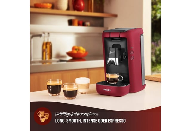 Philips Senseo Kaffeepadmaschine Maestro CSA260/90, mit drei Kaffee-Einstellungen, aus 80% rec. Plastik, Memo-Funktion