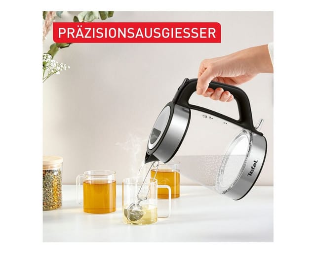 Tefal Wasserkocher KI6058, 1,7 l, 2200 W, Deckelöffnung auf Knopfdruck, großes Fassungsvermögen von 1,7 l