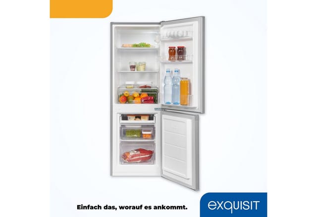 exquisit Kühl-/Gefrierkombination KGC232-60E-040E, 142,2 cm hoch, 50 cm breit, 173 L Volumen, 4 Sterne Gefrieren