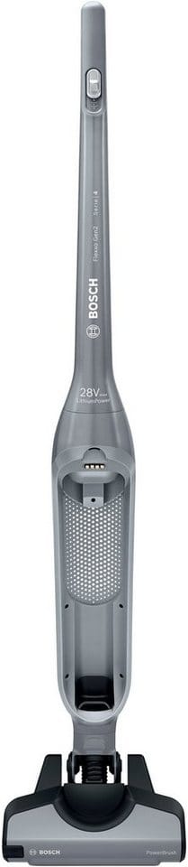 BOSCH Akku-Hand-und Stielstaubsauger Flexxo Gen 2 Serie 4 BBH3K2801, beutellos, 28 V, Power Düse mit LED, integriertes Zubehör, silber