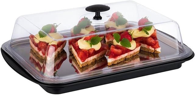 APS Buffet-Vitrine Thermo Tablett, Kunststoff, (Set, 1-tlg), mit Haube, 43x29 cm, inkl. Kühlakkus