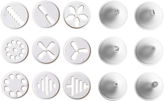 Kaiser Backformen Gebäckpresse Inspiration, (Set, 17-tlg), Gebäckpresse, 6 Spritztüllen und 10 Gebäckscheiben, Einhandbedienung