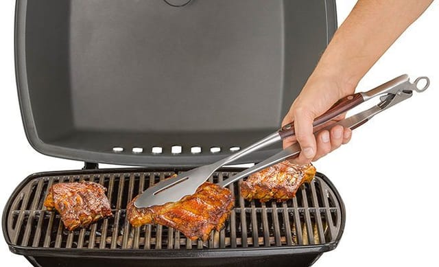 Buddy's Grillzange Buddy´s BBQ, Edelstahl, Griff Holzoptik, Verschluss-System