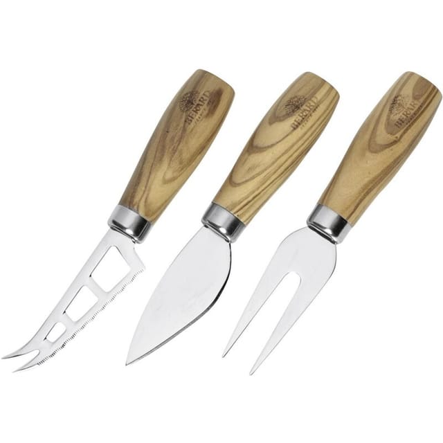 BERARD FRANCE 1892 Messer-Set (Set, 3-tlg), für Käse, hochwertige Edelstahlklingen mit Olivenholzgriff