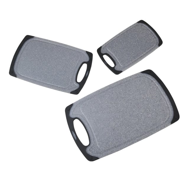 KESPER® Schneidebrett Brett mit "RUTSCH-STOPP", Kunststoff, (Set, 3-St)