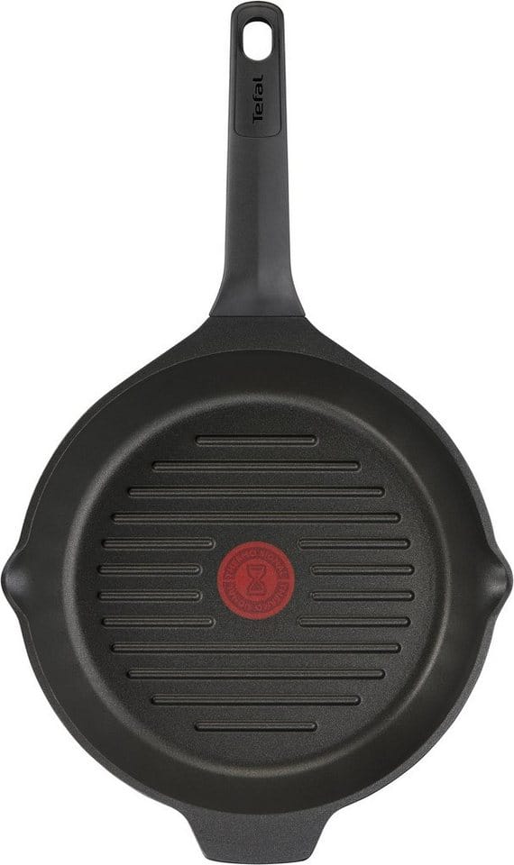 Tefal Grillpfanne Robusto Bratpfanne Induktion mit Antihaftversiegelung, Aluminium (1-tlg), Thermo-Signal bei idealer Brattemperatur, für alle Herdarten geeignet
