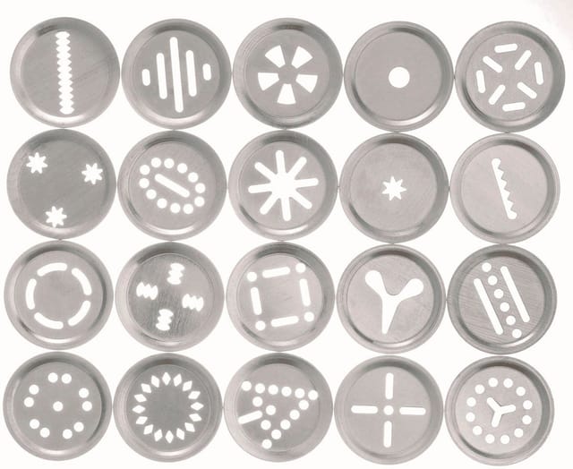 GEFU Gebäckpresse COOKIE, (Set, 25-tlg., mit 20 Motiven, 4 Spritztüllen), vielseitig, präzise Dekoration, robust und langlebig