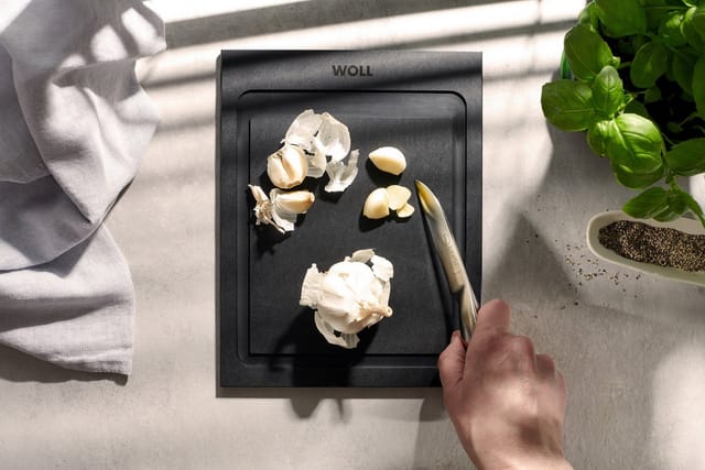 WOLL Schneidebrett Cut & Serve, Holzpapierfaser, (Set, 4-St), aus Papierverbundstoff