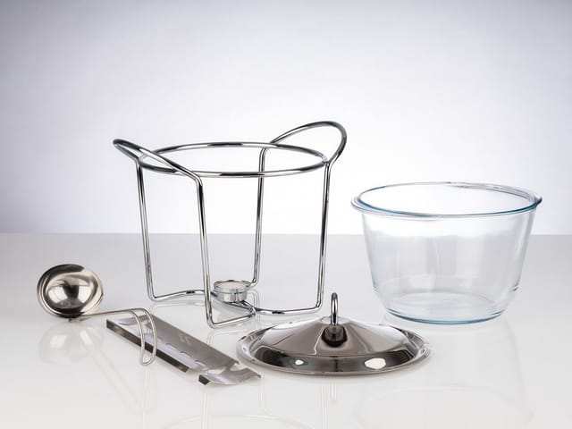 APS Bowle-Set, (Feuerzangenbowle mit Zuckerhutablage), Edelstahl/Glas, Inhalt 4 Liter