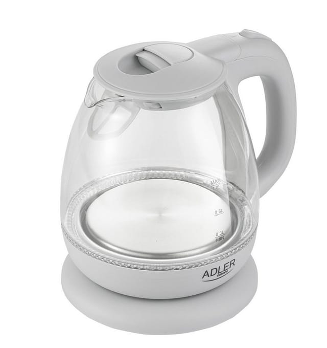 Adler Wasserkocher Adler AD 1283G Glas Wasserkocher 1 L 1100 Watt grau