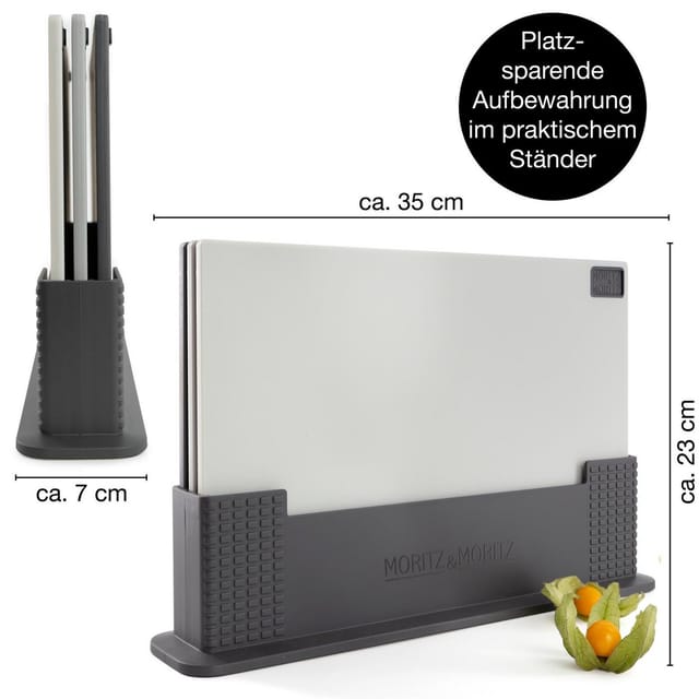 Moritz & Moritz Schneidebrett 3x Piazza Schneidebrett Kunststoff Set, Kunststoff, (3er Set), Spülmaschinengeeignet und hygienisch