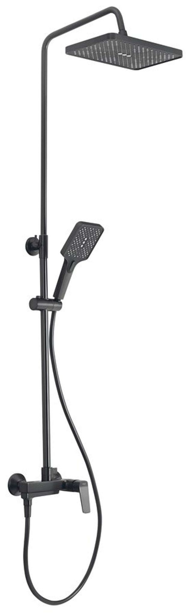 Aqualine Flery - Duschset Mit Armatur, Gunmetal Fy690gm